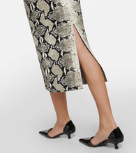 Khaite Strapless snake-printed midi dress