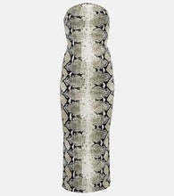 Khaite Strapless snake-printed midi dress