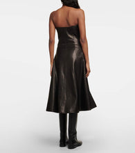 Khaite Valerie leather midi dress