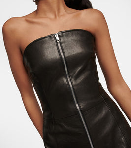 Khaite Valerie leather midi dress