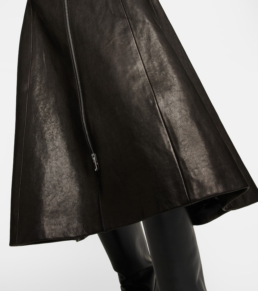 Khaite Valerie leather midi dress