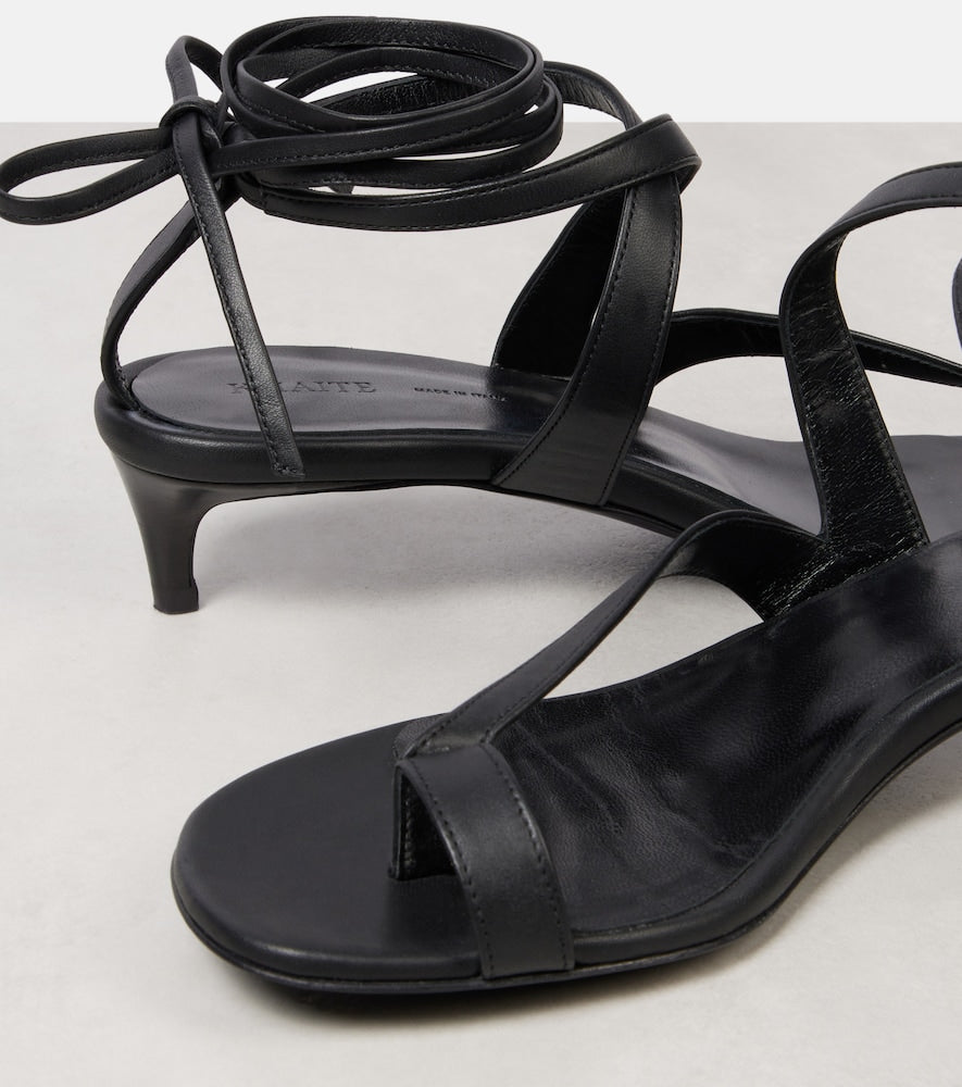 Khaite Aimee 35 leather sandals (Black) - Heeled Sandals