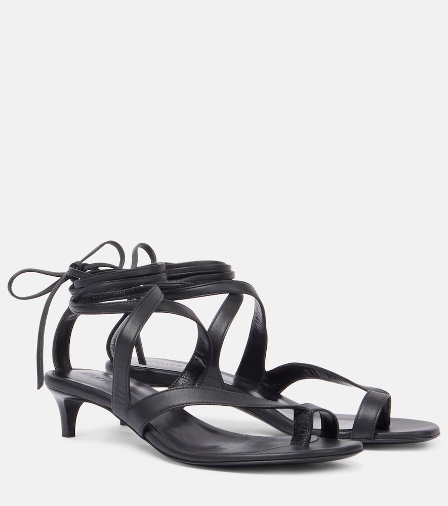 Khaite Aimee 35 leather sandals (Black) - Heeled Sandals
