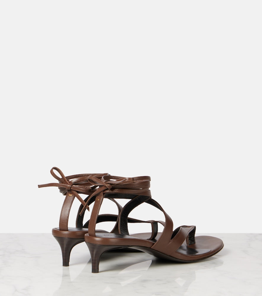 Brown Khaite Aimee 35 leather thong sandals - Heeled Sandals
