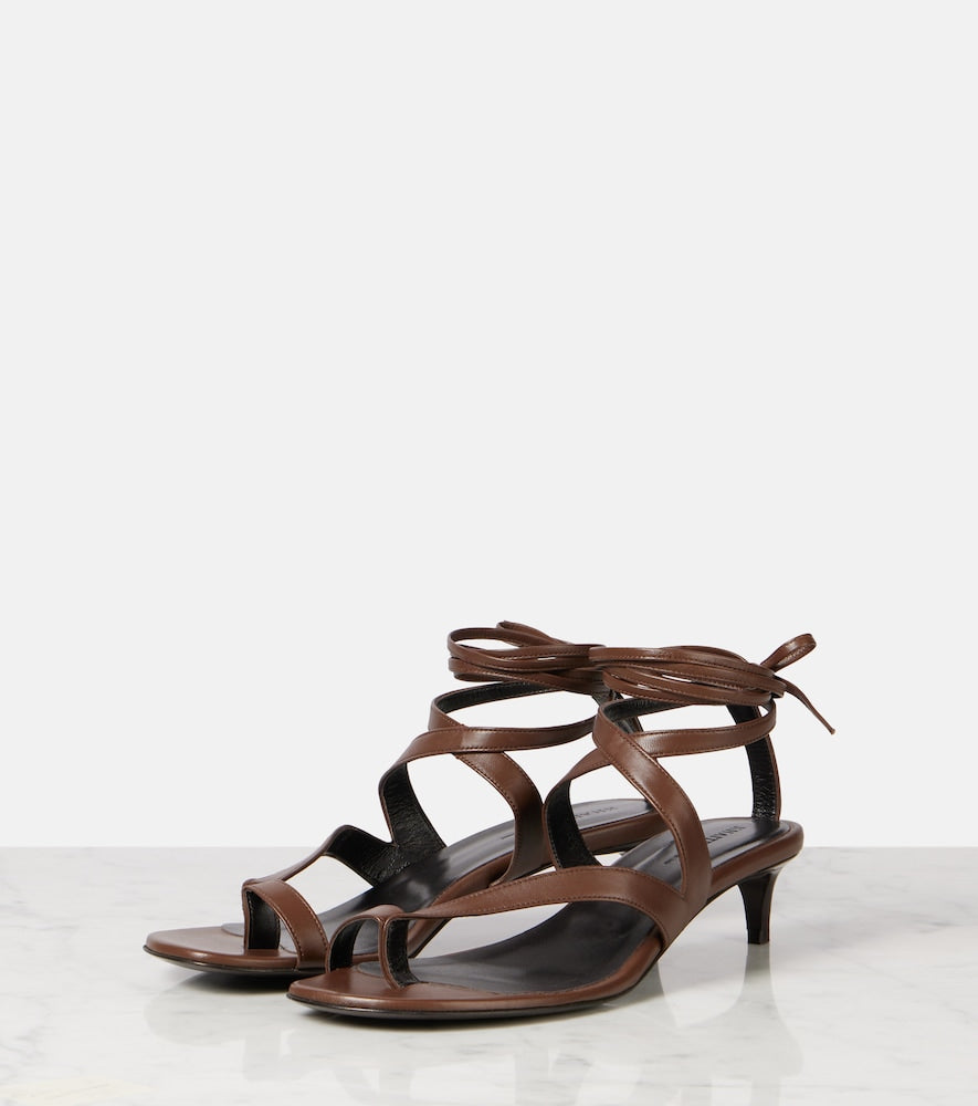 Brown Khaite Aimee 35 leather thong sandals - Heeled Sandals