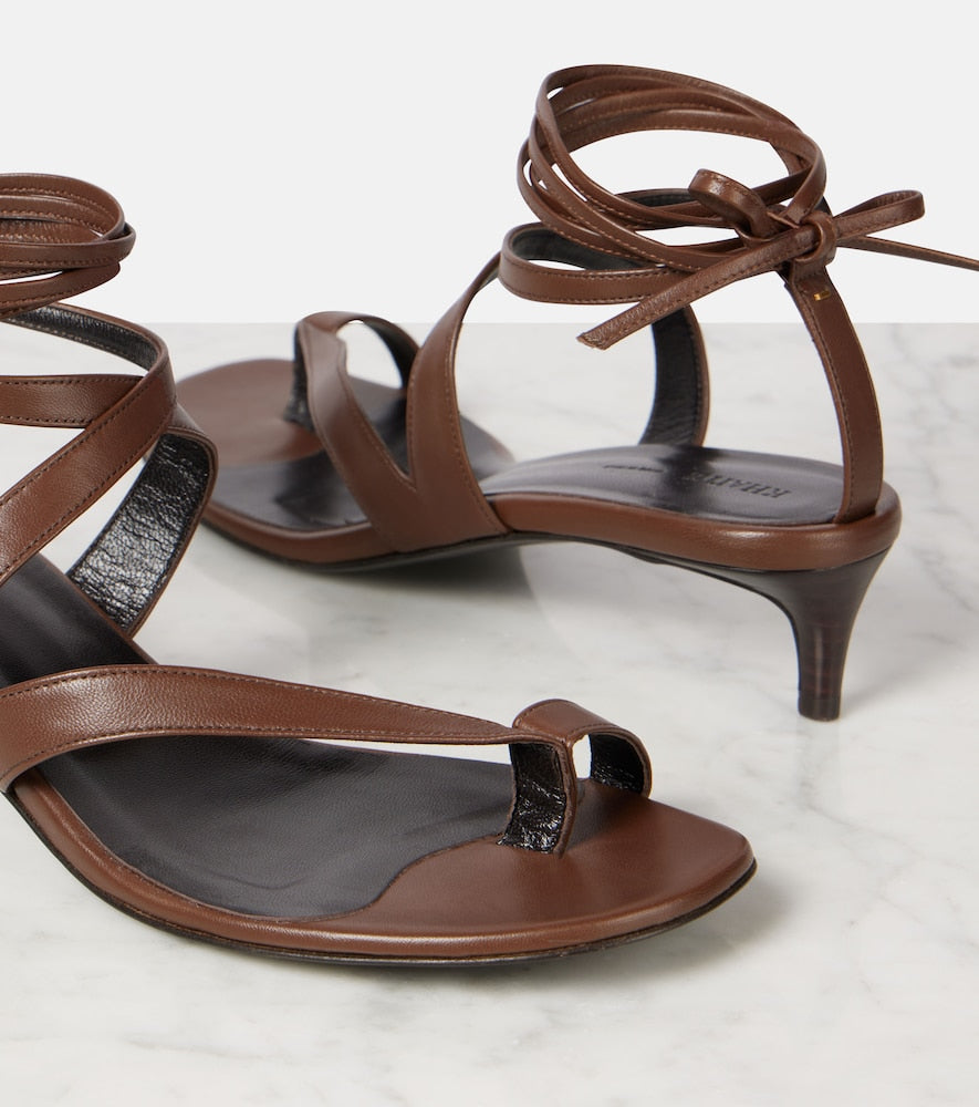 Brown Khaite Aimee 35 leather thong sandals - Heeled Sandals