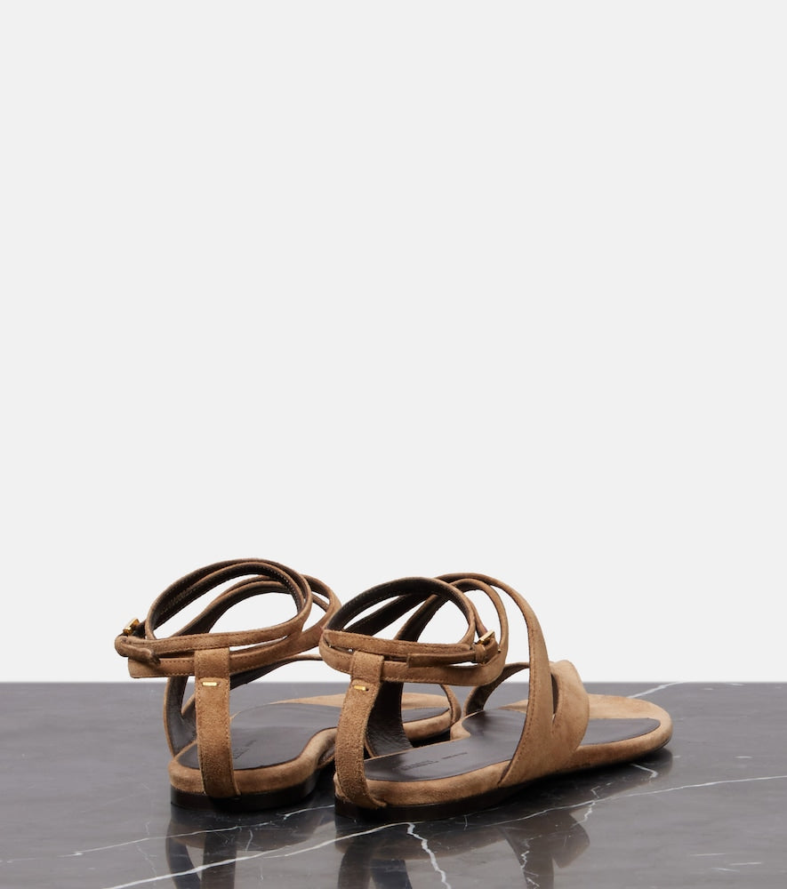 Khaite Aimee suede sandals in Brown - Flat Sandals