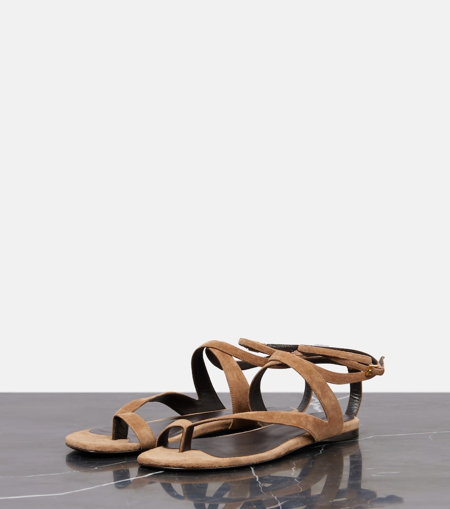 Khaite Aimee suede sandals in Brown - Flat Sandals