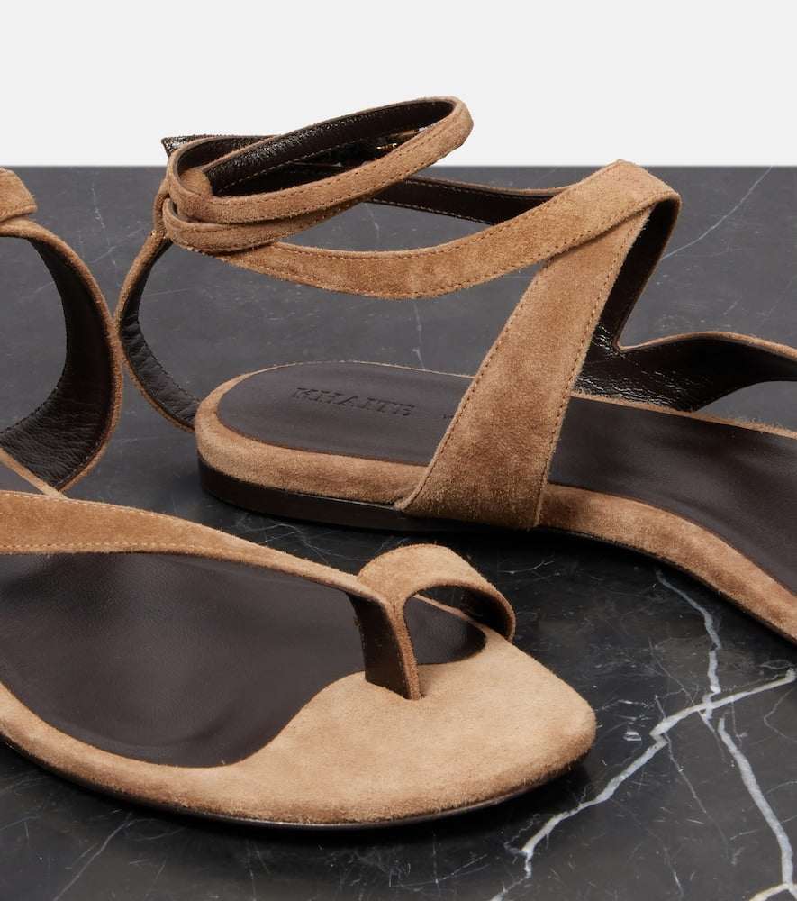 Khaite Aimee suede sandals in Brown - Flat Sandals