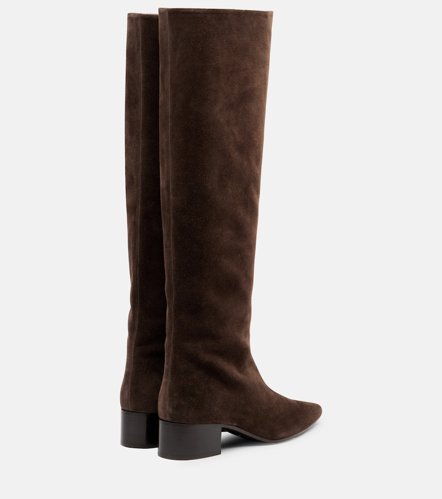 Khaite Andee suede knee-high boots - Brown Mid Heel Boots