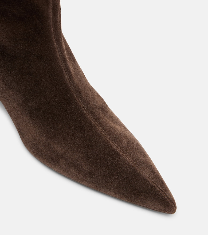 Khaite Andee suede knee-high boots - Brown Mid Heel Boots