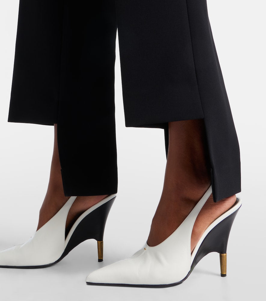 Khaite Bella 100 leather slingback pumps in White - Mid Heel Pumps