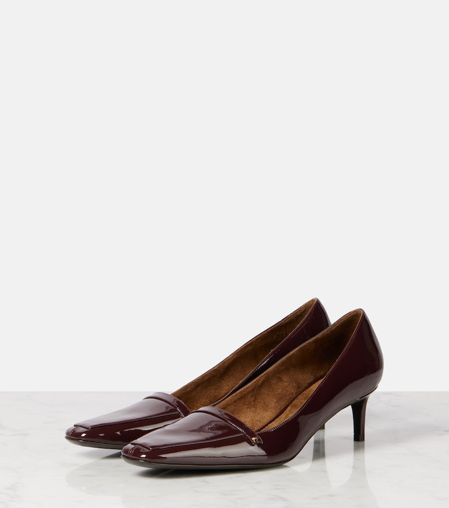 Burgundy Khaite Celia 50 patent leather pumps - Mid Heel Pumps