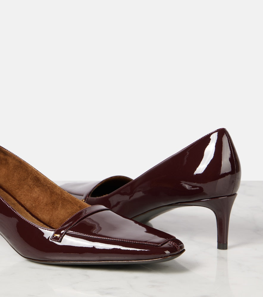 Burgundy Khaite Celia 50 patent leather pumps - Mid Heel Pumps