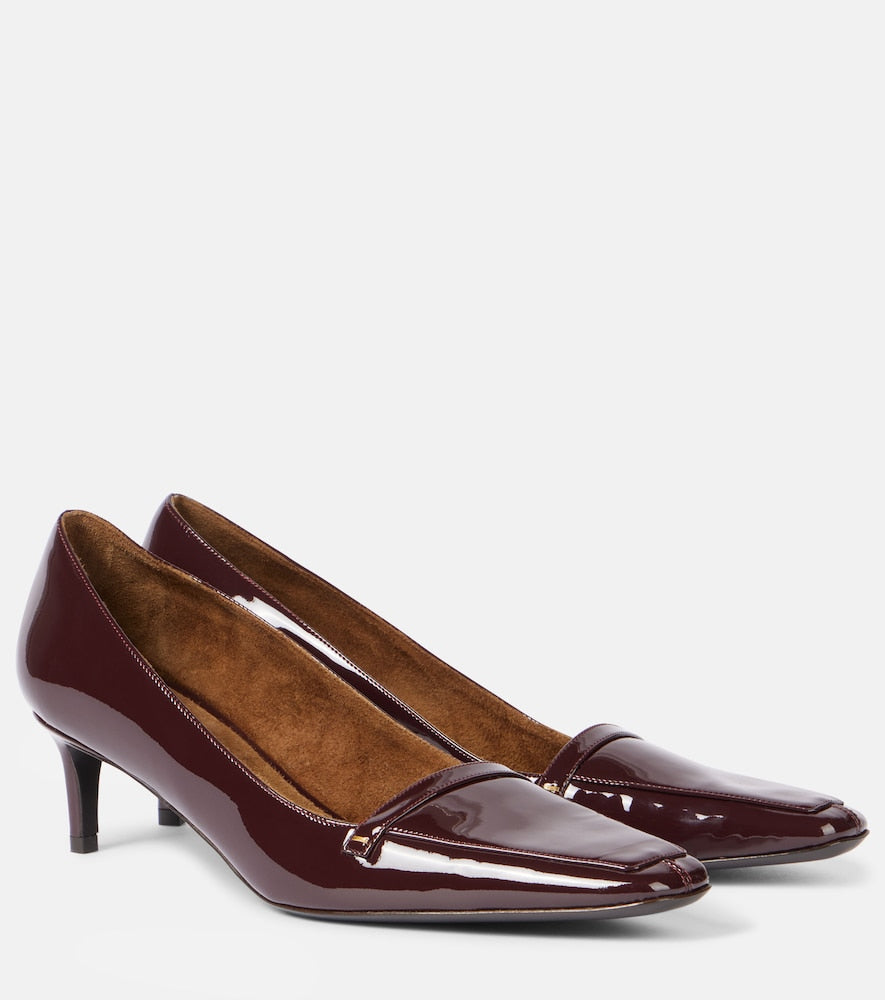 Burgundy Khaite Celia 50 patent leather pumps - Mid Heel Pumps