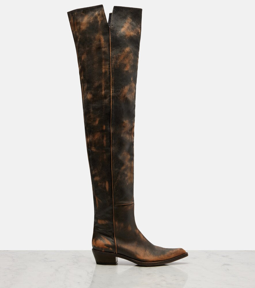 Black Khaite Clive 35 leather over-the-knee boots - Flat Boots