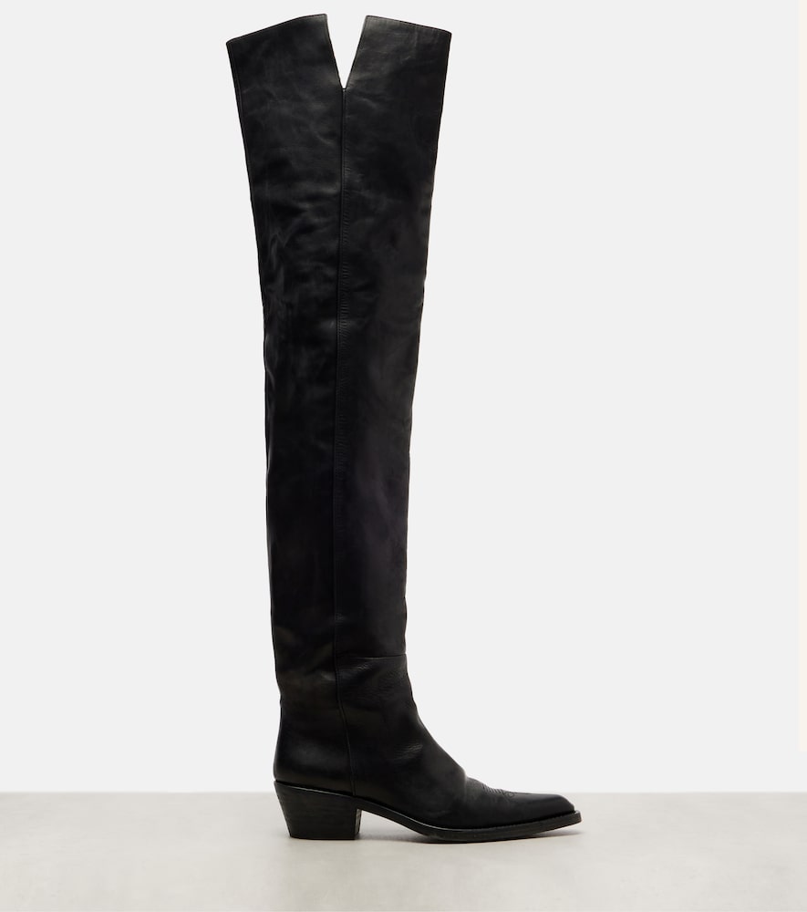 Black Khaite Clive 35 leather over-the-knee boots - Flat Boots