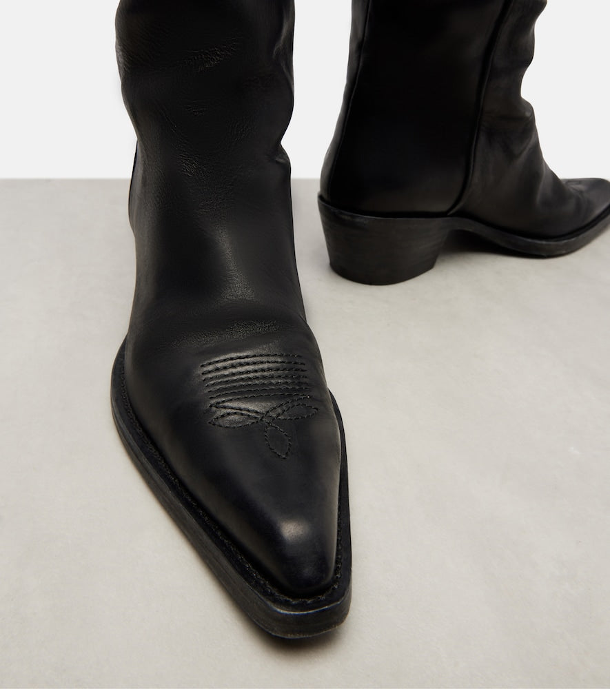 Black Khaite Clive 35 leather over-the-knee boots - Flat Boots