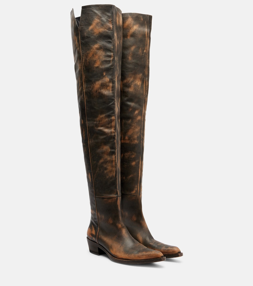 Black Khaite Clive 35 leather over-the-knee boots - Flat Boots