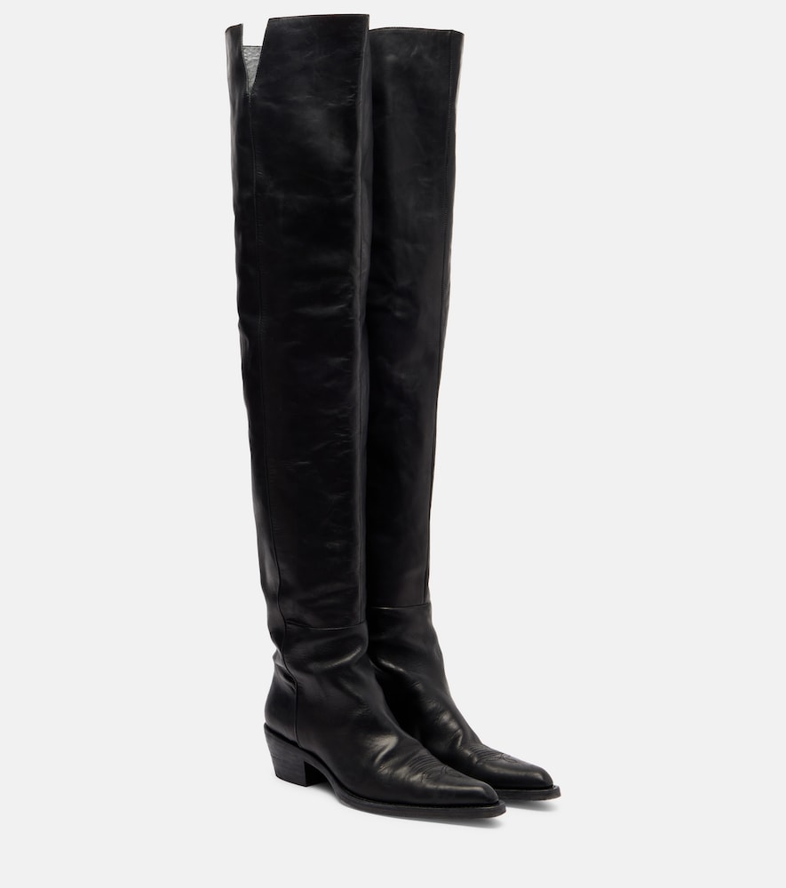 Black Khaite Clive 35 leather over-the-knee boots - Flat Boots