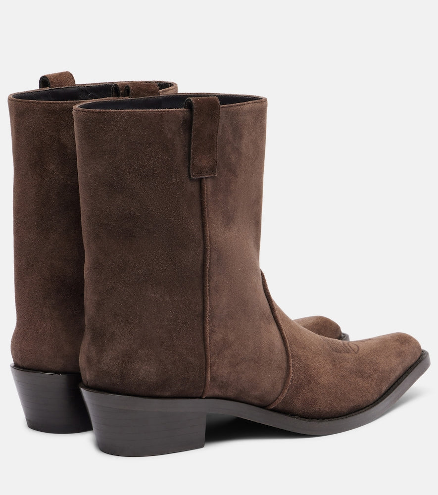 Khaite Clive 35 suede ankle boots (Brown) - Mid Heel Boots