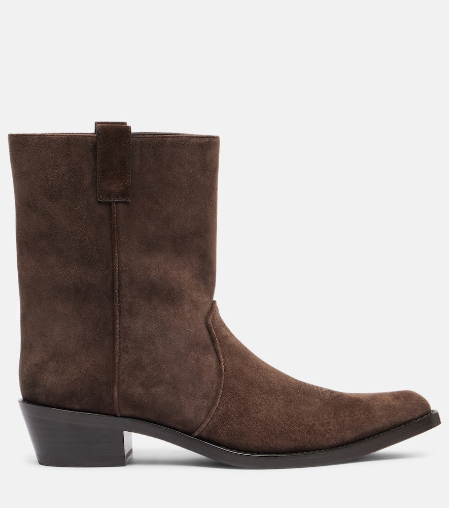 Khaite Clive 35 suede ankle boots (Brown) - Mid Heel Boots