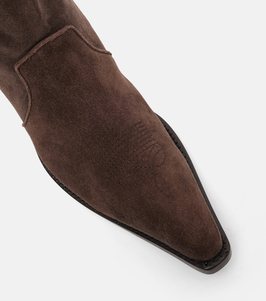 Khaite Clive 35 suede ankle boots (Brown) - Mid Heel Boots