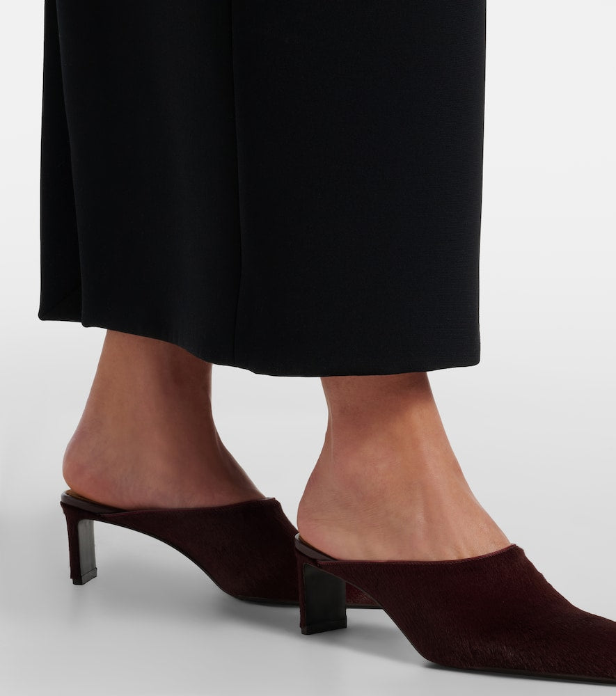 Burgundy Khaite Colt calf hair mules - Mid Heel Pumps