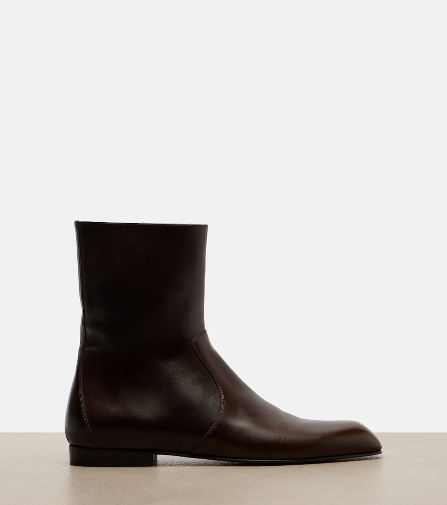 Brown Khaite Colt leather ankle boots - Flat Boots