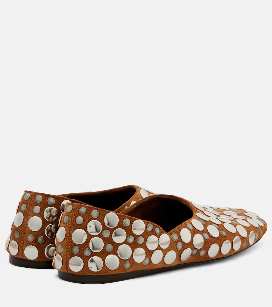 Khaite Jane studded suede ballet flats in Brown - Ballerina Flats