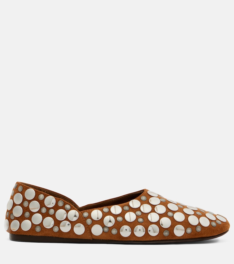 Khaite Jane studded suede ballet flats in Brown - Ballerina Flats