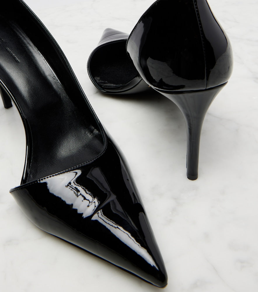 Khaite Jett D'Orsay 85 patent leather pumps in Black - Mid Heel Pumps