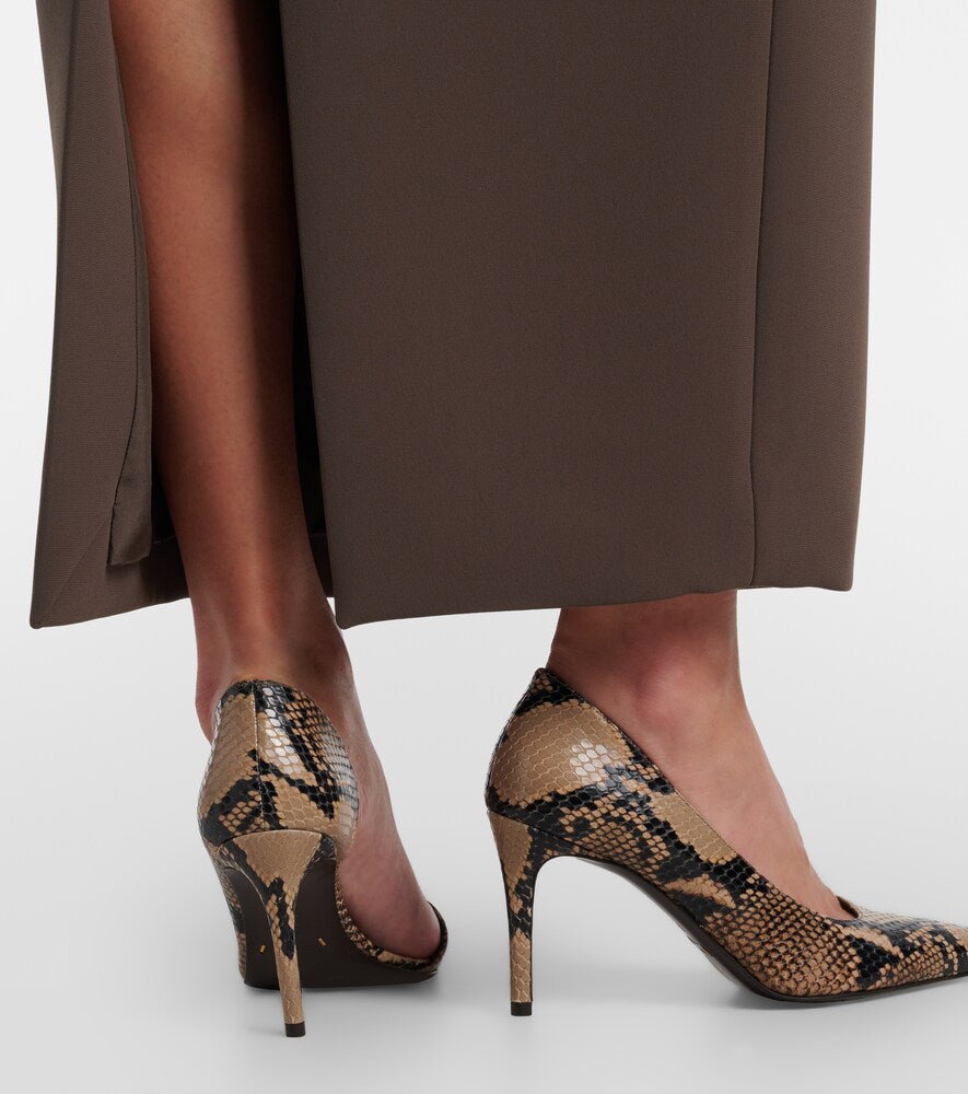 Khaite Jett snake-effect leather d'Orsay pumps - Beige High-Heel Pumps