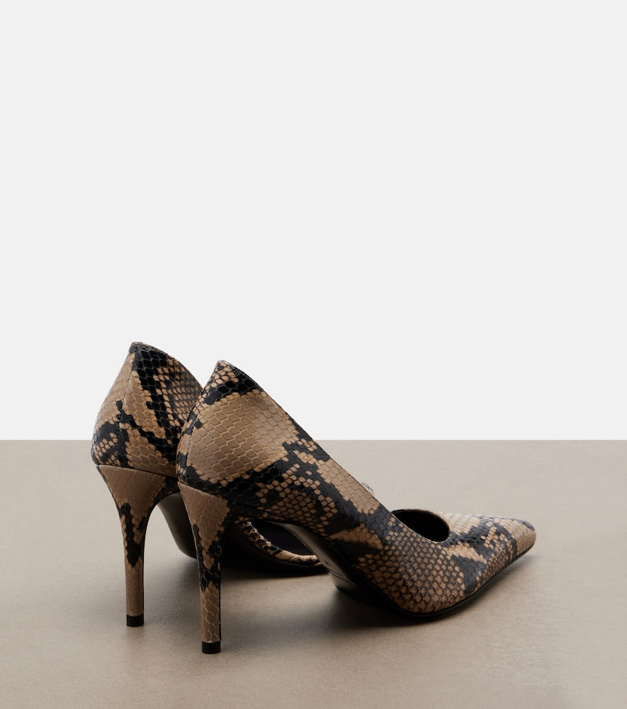Khaite Jett snake-effect leather d'Orsay pumps - Beige High-Heel Pumps