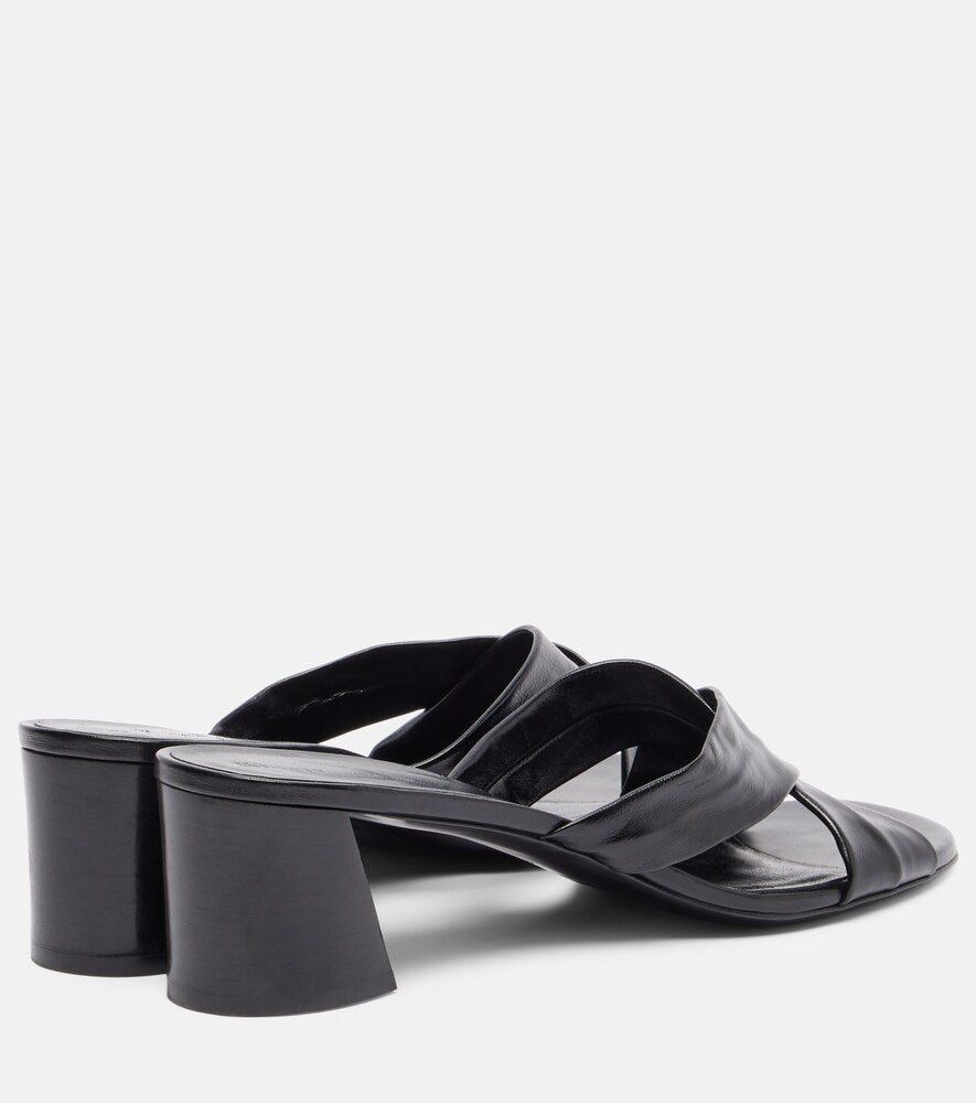 Khaite Liria 55 leather mules in Black - Heeled Sandals