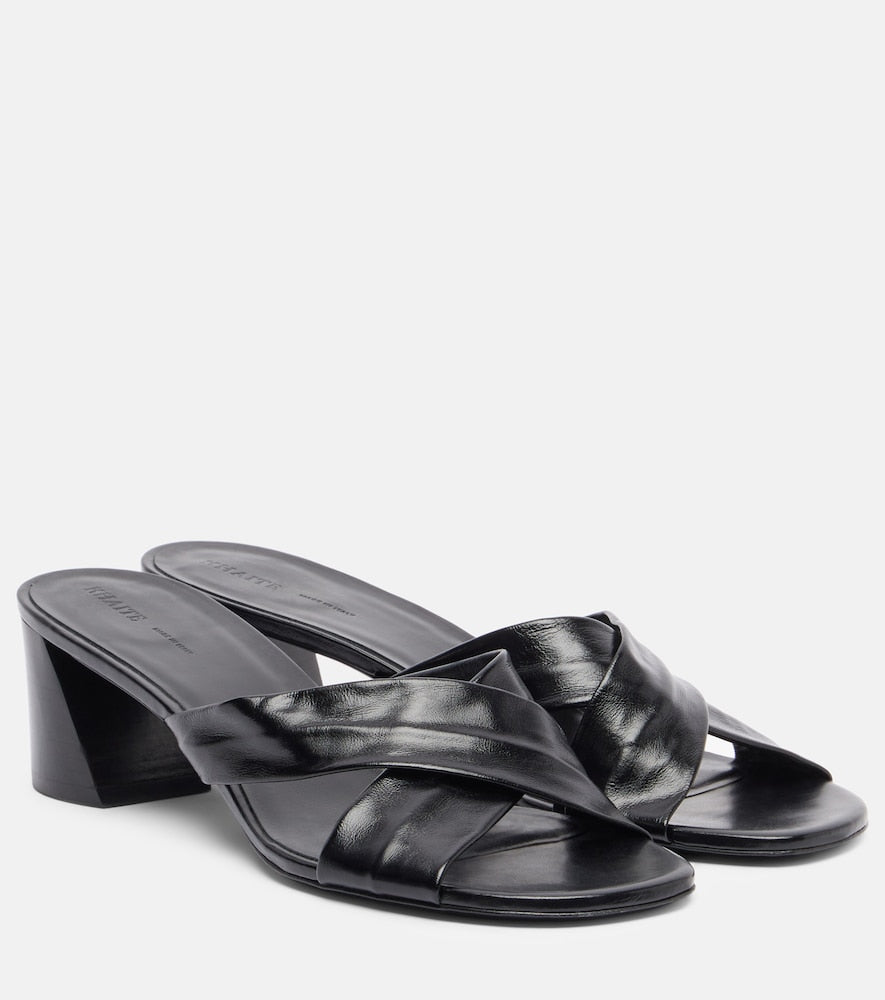 Khaite Liria 55 leather mules in Black - Heeled Sandals