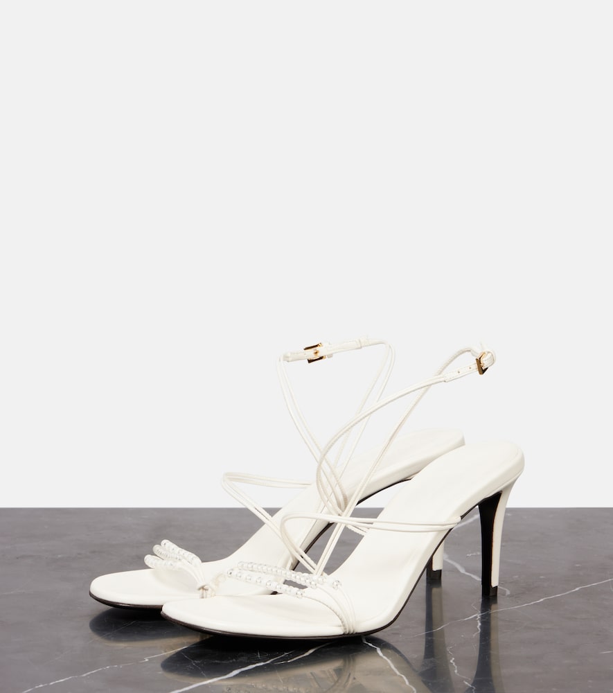 White Khaite Loop 75 embellished leather sandals - Heeled Sandals