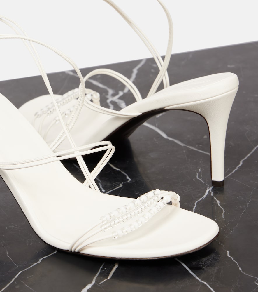 White Khaite Loop 75 embellished leather sandals - Heeled Sandals