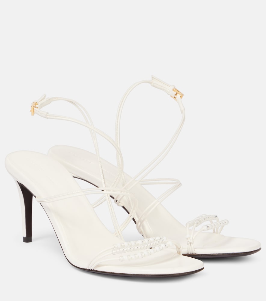 White Khaite Loop 75 embellished leather sandals - Heeled Sandals