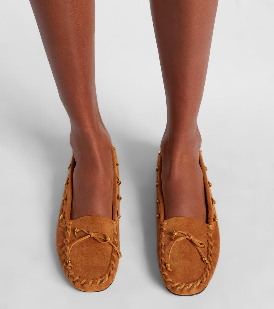 Khaite Milly suede moccasins (Beige) - Loafers