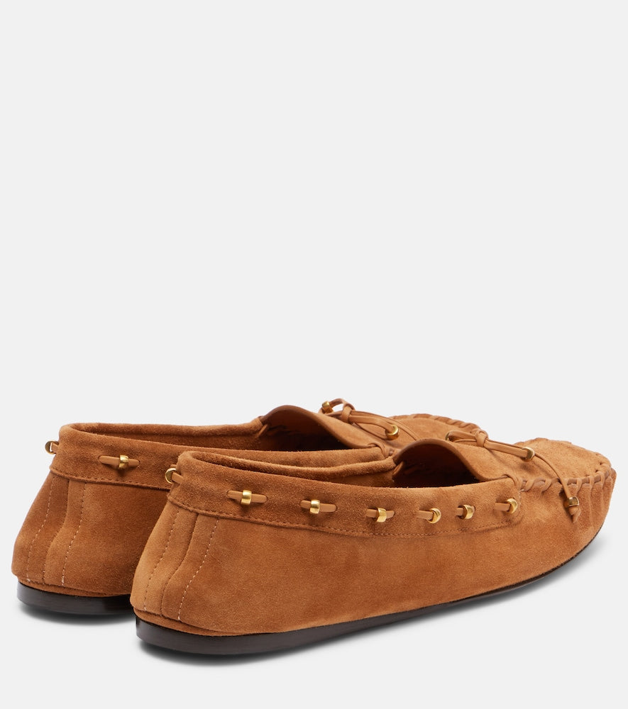 Khaite Milly suede moccasins (Beige) - Loafers