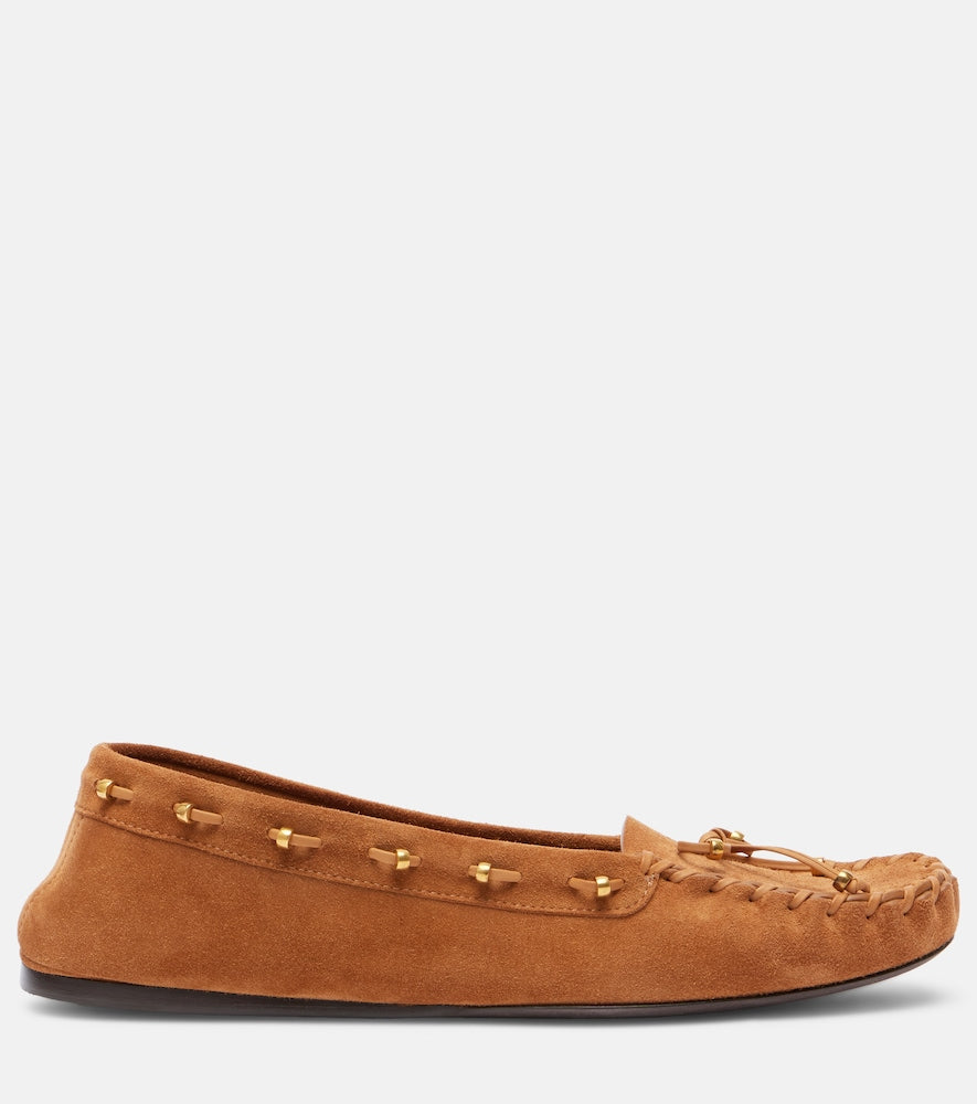 Khaite Milly suede moccasins (Beige) - Loafers