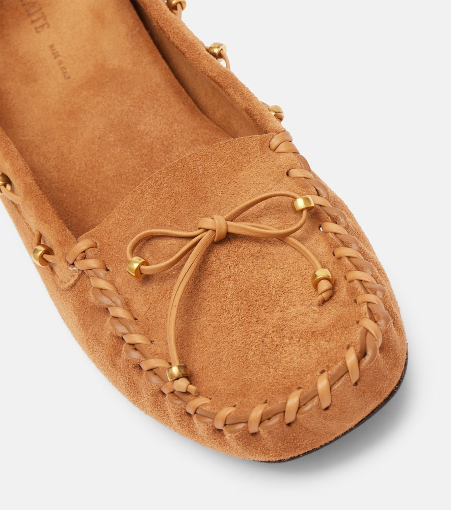 Khaite Milly suede moccasins (Beige) - Loafers