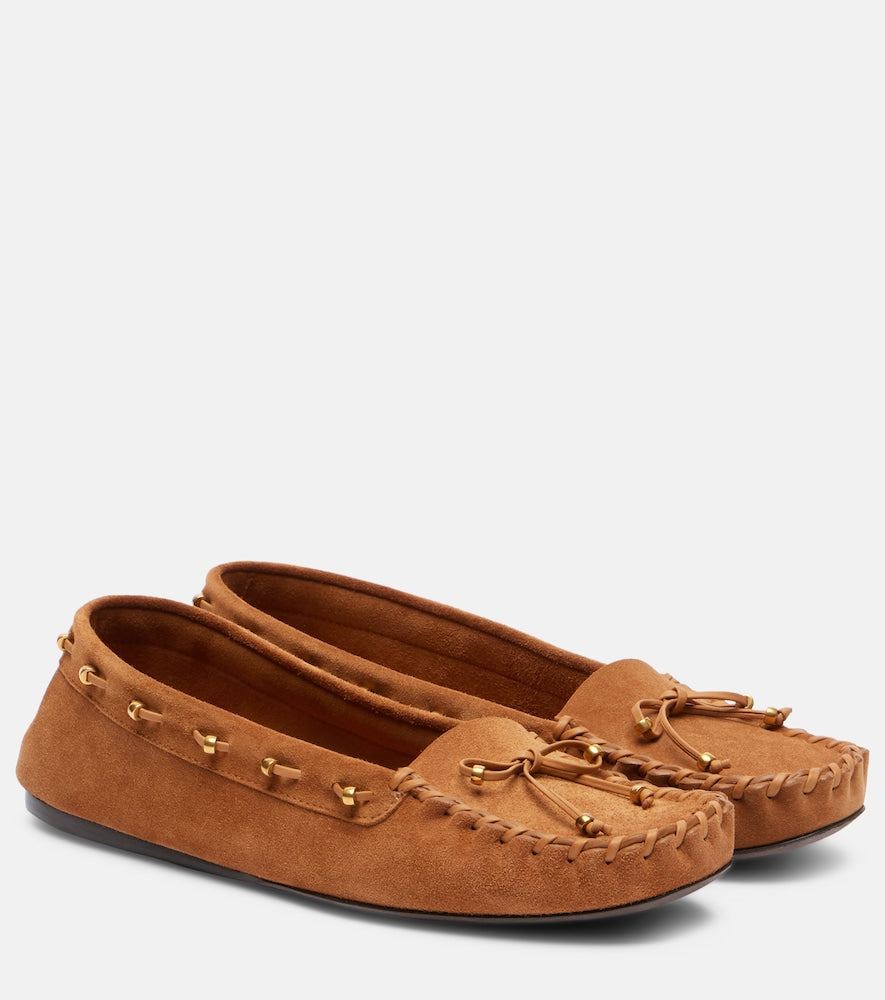 Khaite Milly suede moccasins (Beige) - Loafers