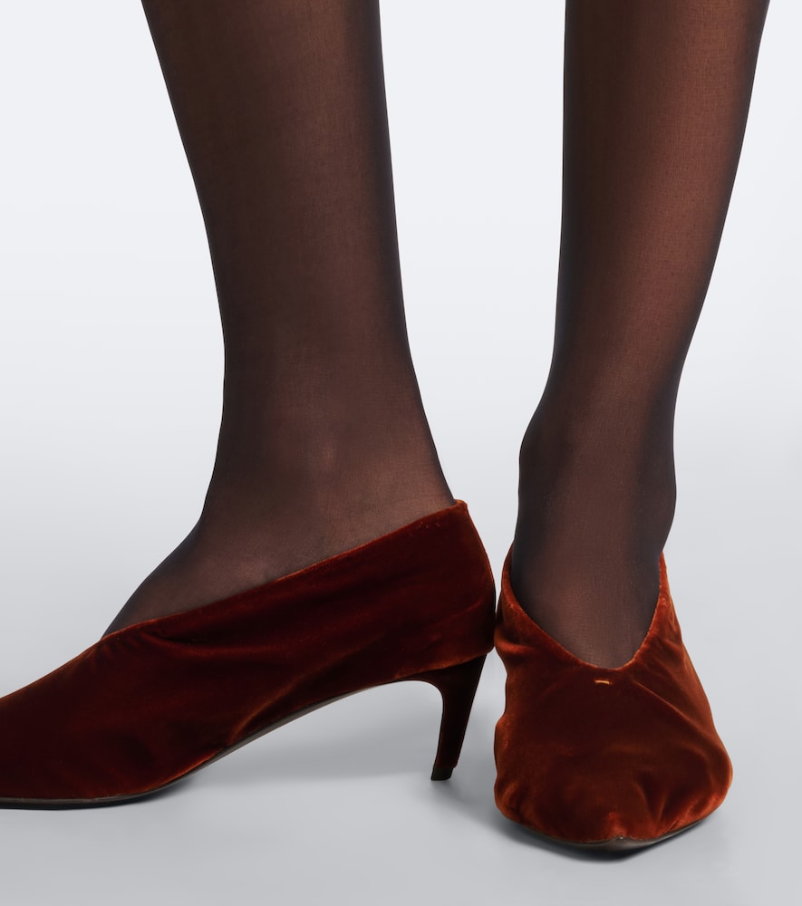 Khaite Miriam velvet pumps - Burgundy Mid Heel Pumps
