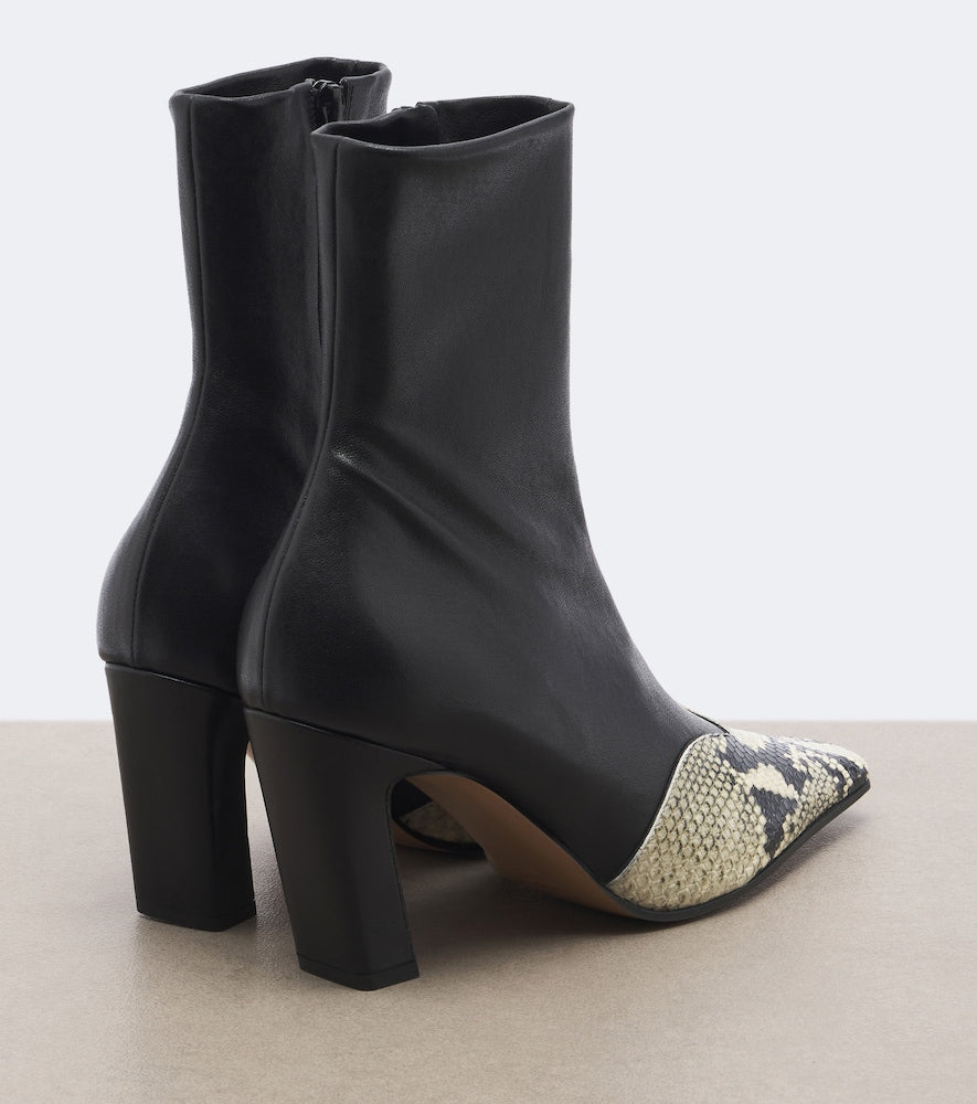 Khaite Nevada leather ankle boots - Black Mid Heels