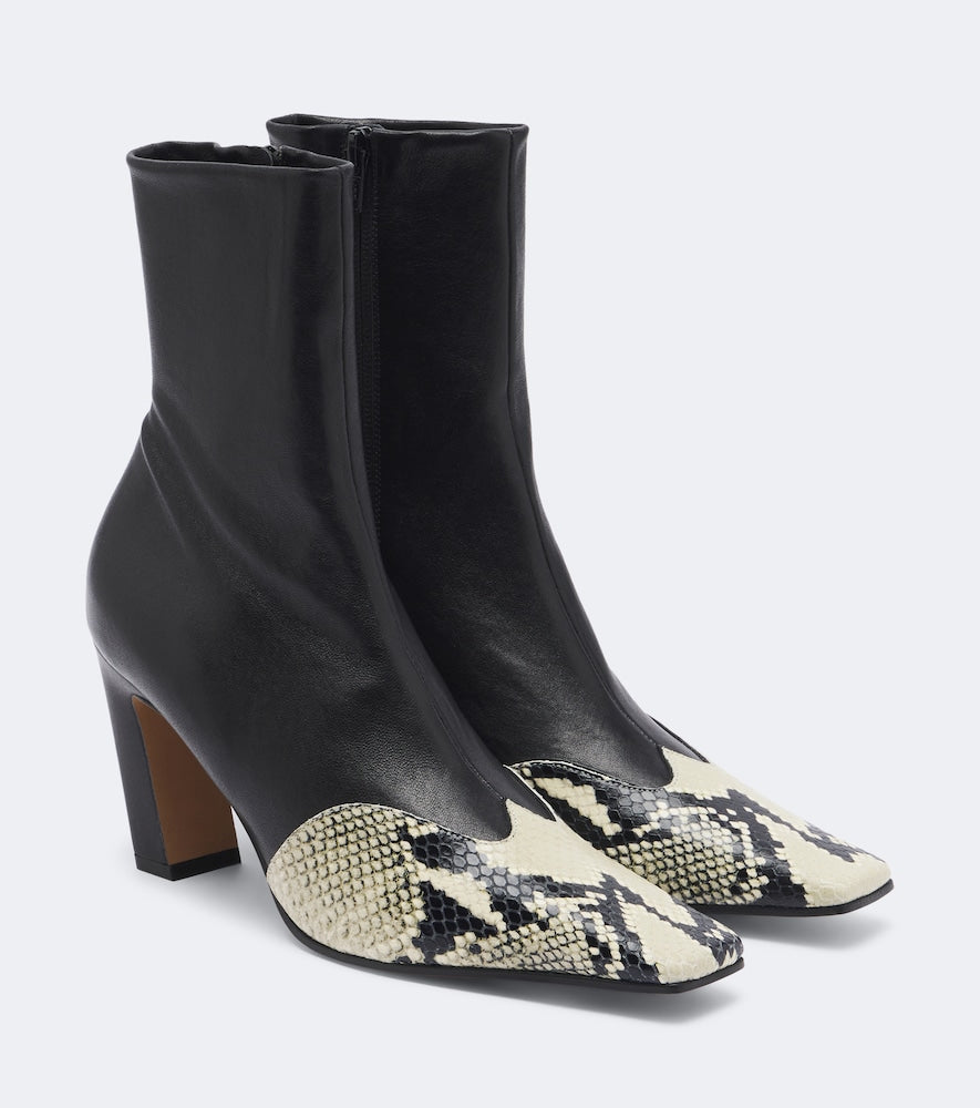 Khaite Nevada leather ankle boots - Black Mid Heels
