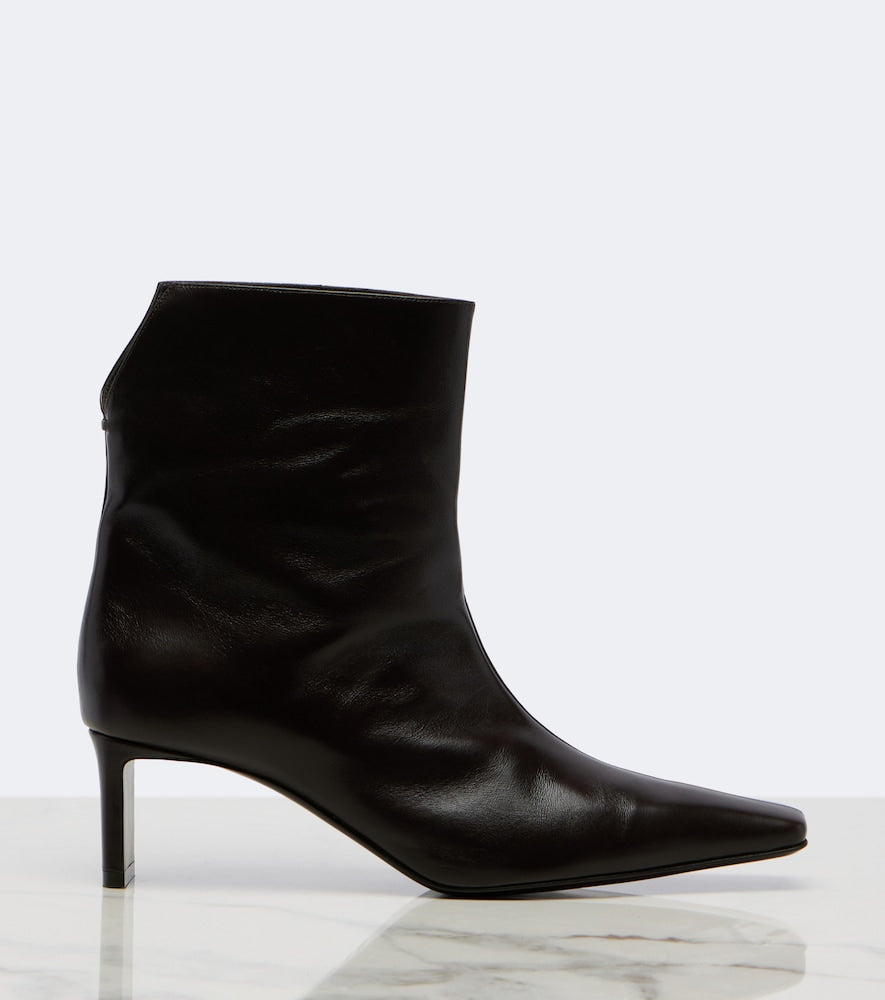 Khaite Ona leather ankle boots - Brown Mid Heels