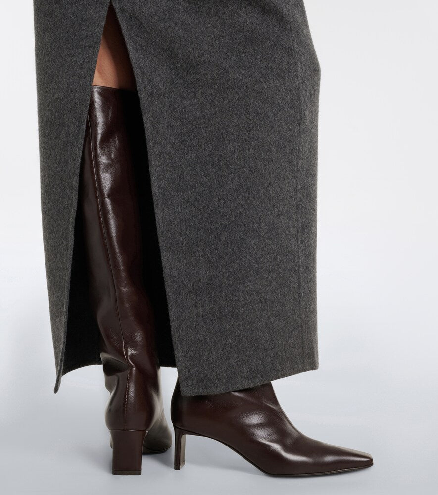 Khaite Ona leather knee-high boots (Brown) - Knee-high Boots
