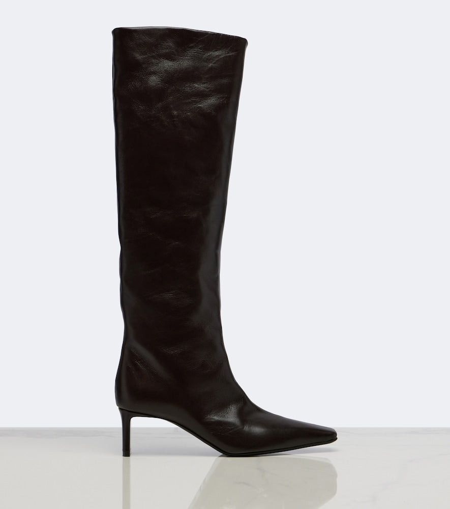 Khaite Ona leather knee-high boots (Brown) - Knee-high Boots